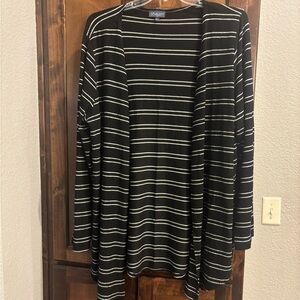 Scarlett Black and White Striped open cardigan 3X